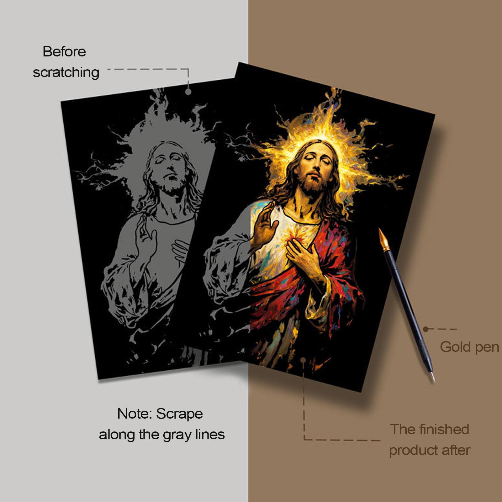 Art Craft Activities - Scratch Book Jesus Scratch Painting 1