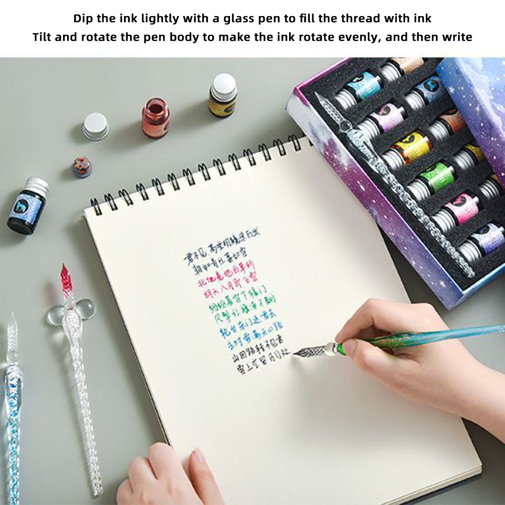 Calligraphy Pen Set - Calligraphy Glass Dip Pen Ink Set