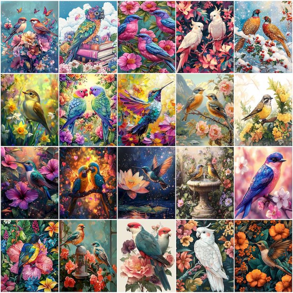 Art Craft Number - GATYZTORY Painting By Numbers Oil Bird