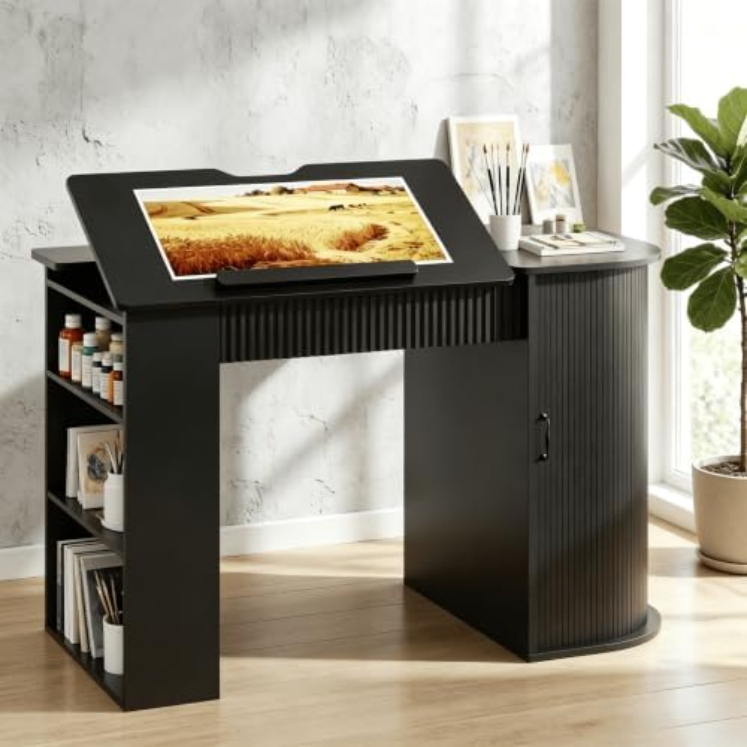 Art Craft & Architecture - Drafting Table with Storage Cabinet &