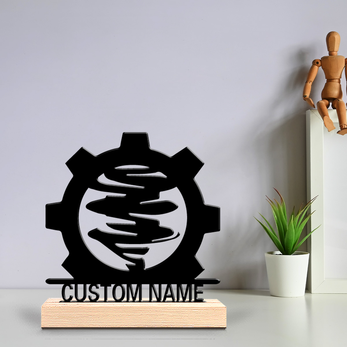 Art Craft & Architecture - 1pc Creative Gear Tornado Custom Text