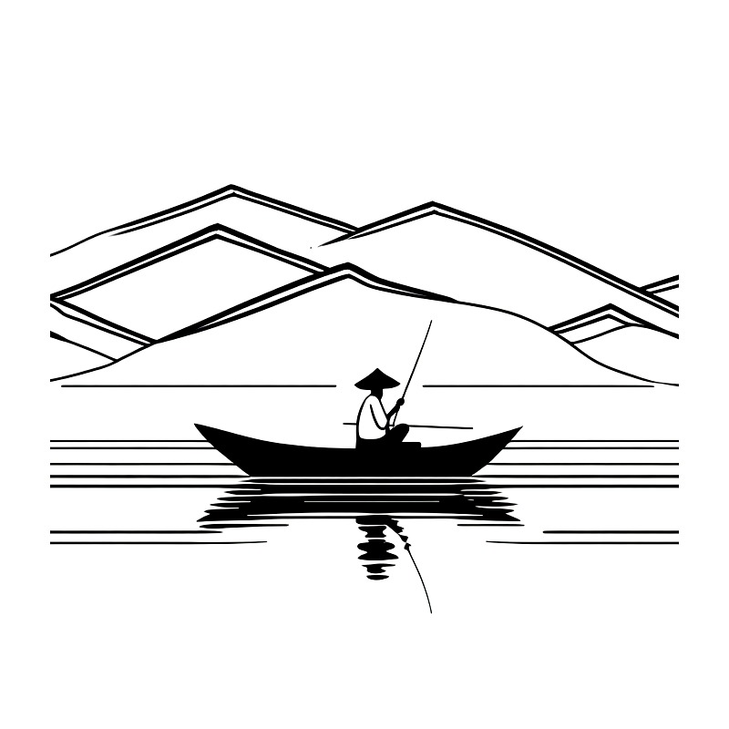 Art Craft Online - Minimal Mountain Line Art Heat Transfer