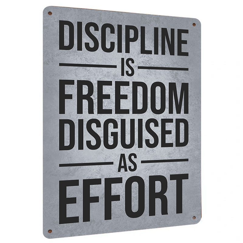 Art Craft Quotes - Motivational Metal Wall Art Discipline Is