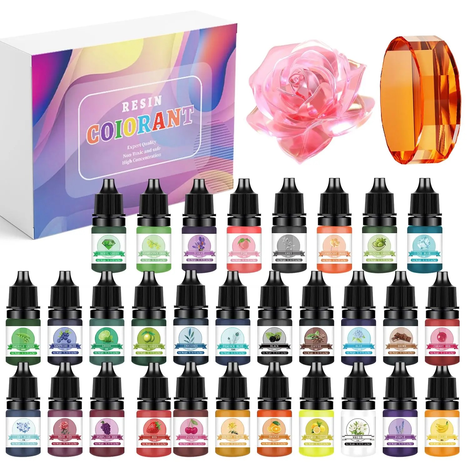 Alcohol Ink Set - 30Colors 5ml Epoxy Resin Pigment Kits