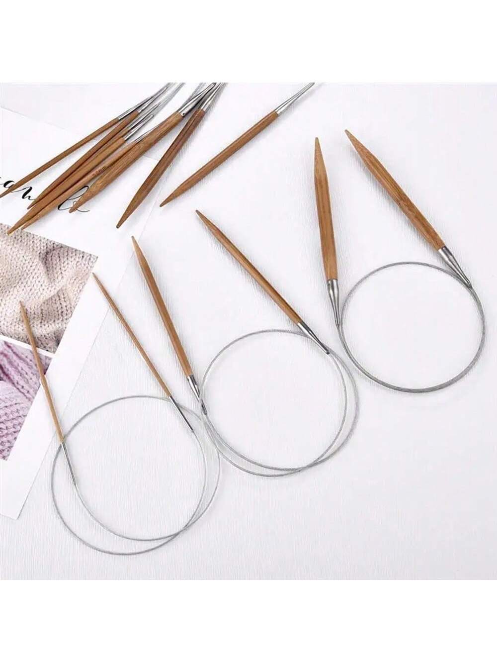 Knitting Needle Circular - 1Pcs 3.0-10mm Natural Bamboo Circular Knitting