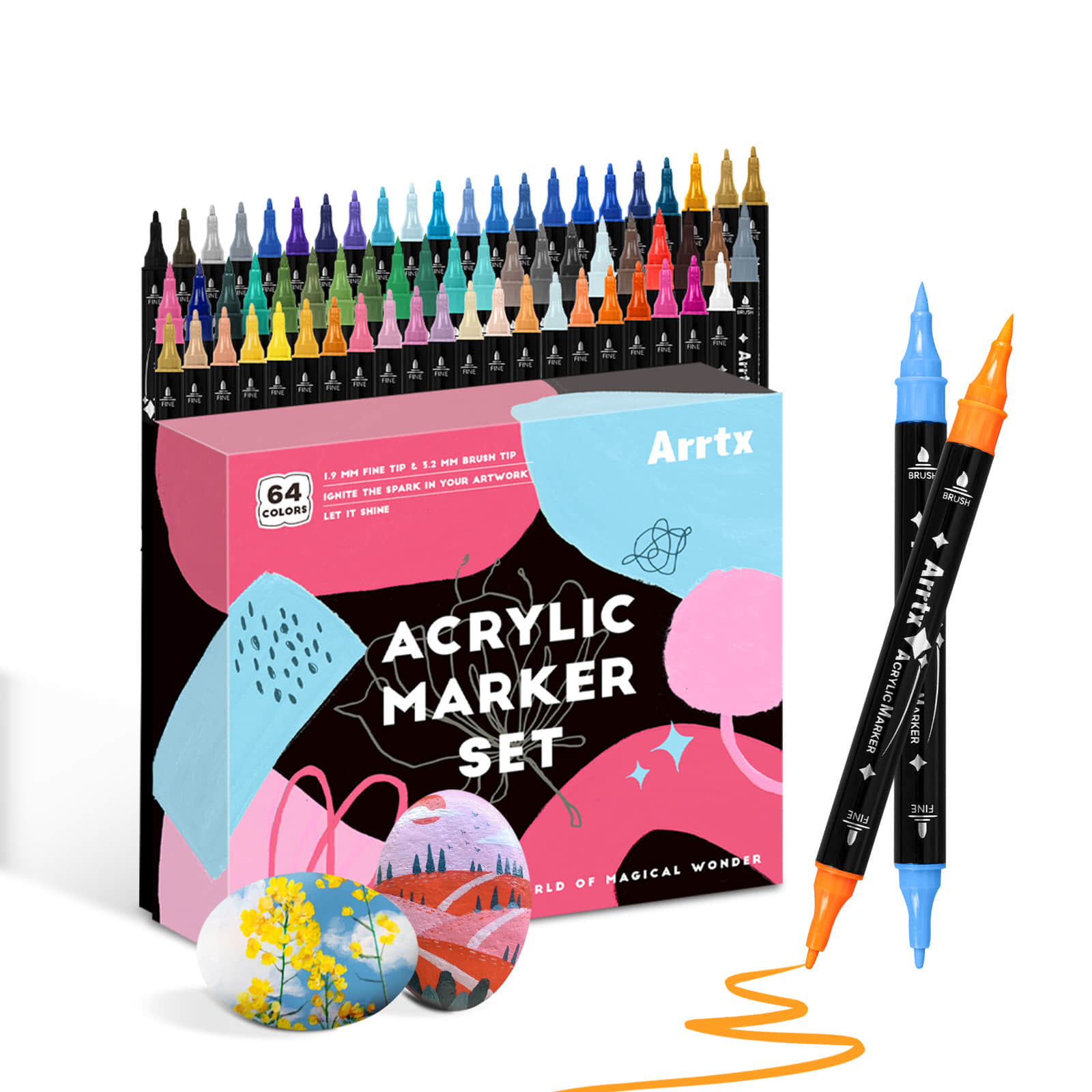 Copic Marker Classic - Arrtx 64 Colors Acrylic Paint Pens,