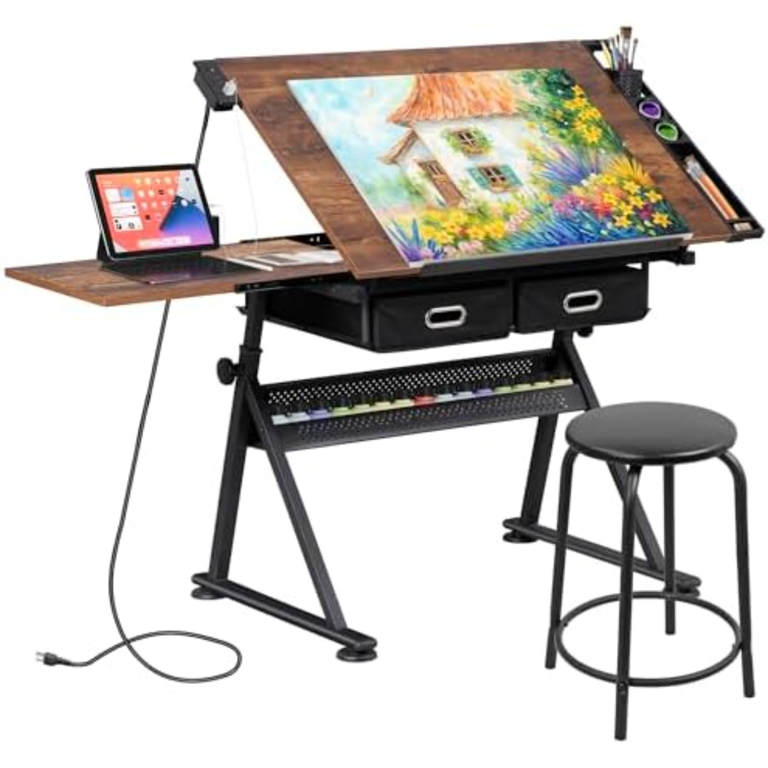 Art Craft & Architecture - Adjustable Drafting Table with Stool, Tilting