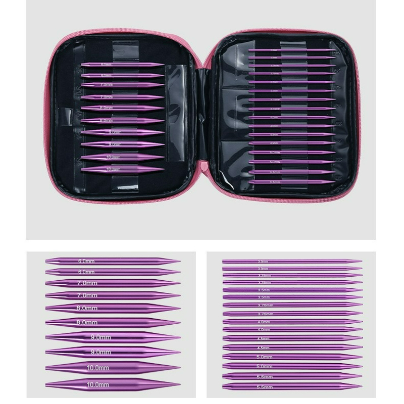 Knitting Needle Circular - 13Sets 3.0-10.0mm Purple Circular Needle Set