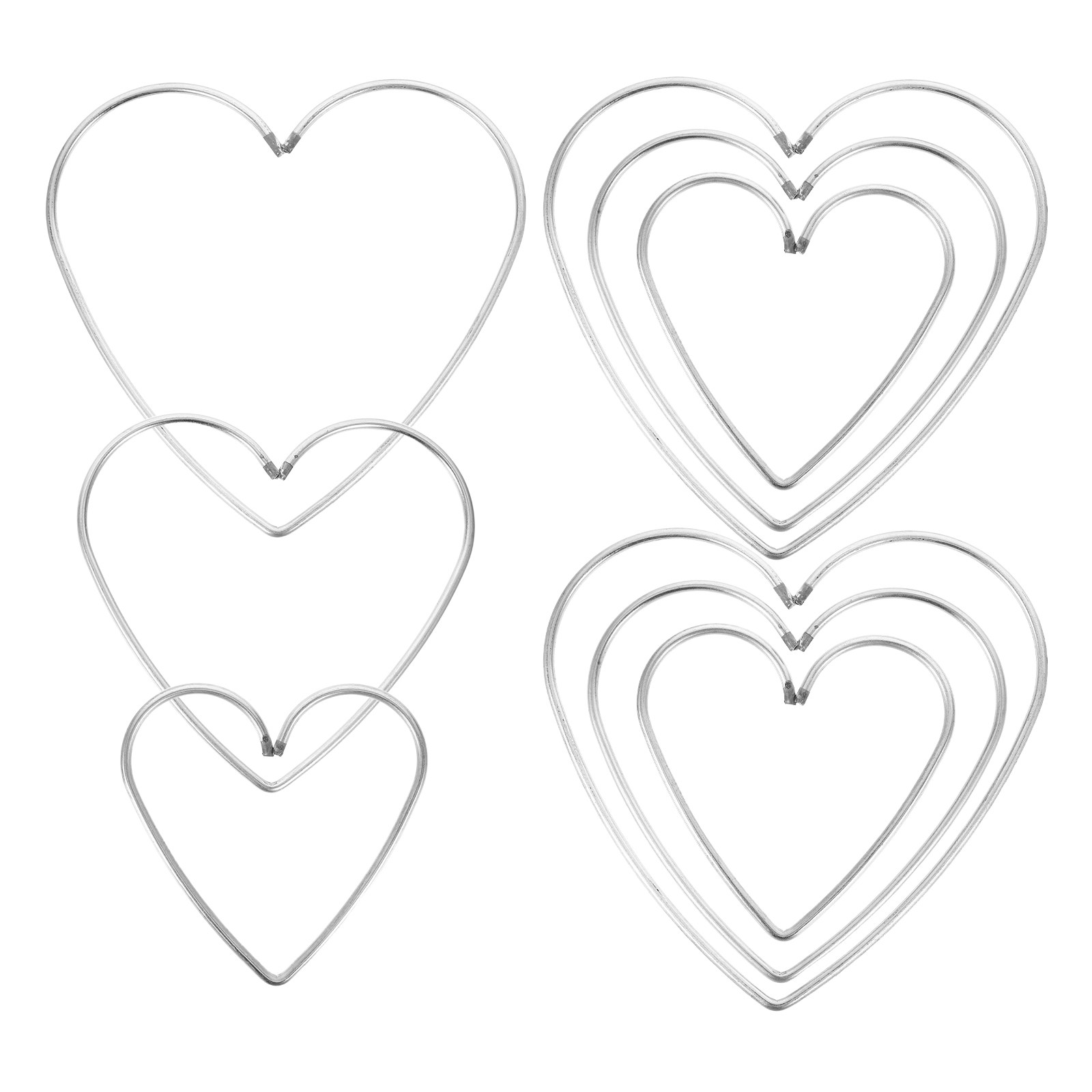 Art Craft Display - 9Pcs Dreamcatcher Metal Rings Set Heart