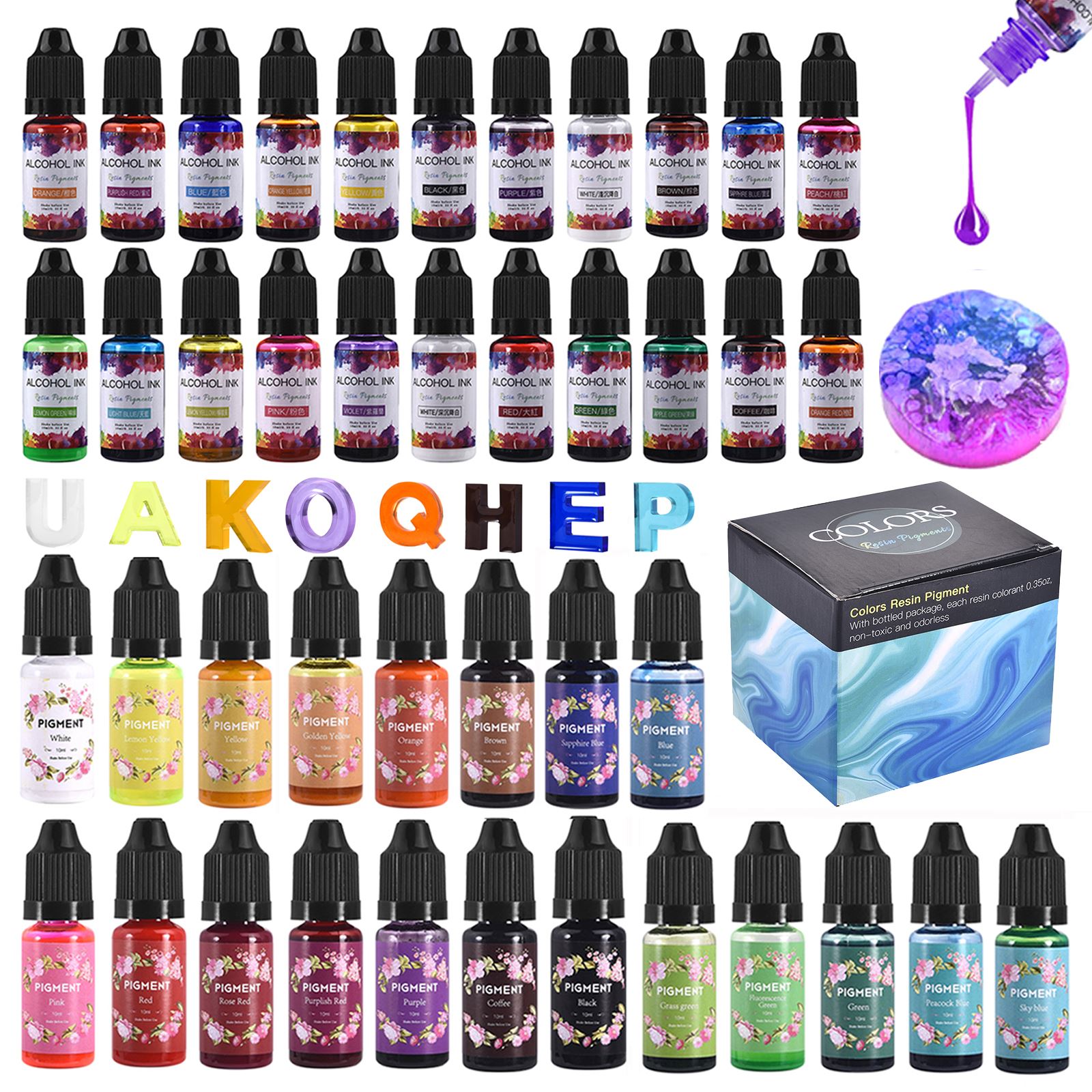 Alcohol Ink Set - 1 Set Resin Pigment Kit Art