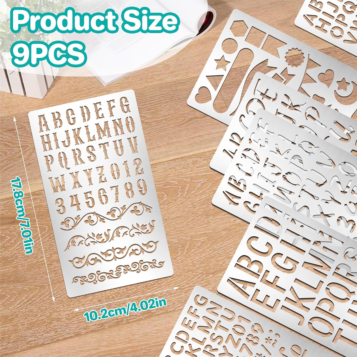 9Pcs Metal Letter Number Stenc - огляд і ціна Art Craft Number