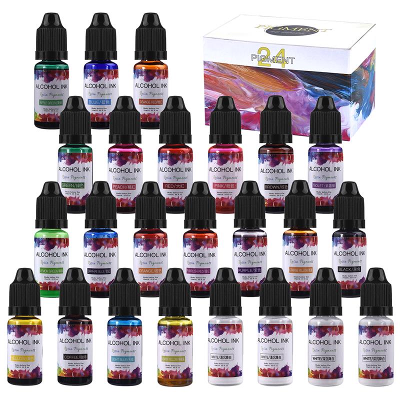 24 Color/Set 10ml  Resin Pigme - огляд і ціна Alcohol Ink Set