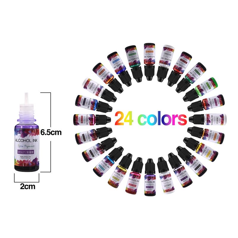 24 Color/Set 10ml  Resin Pigme - огляд і ціна Alcohol Ink Set