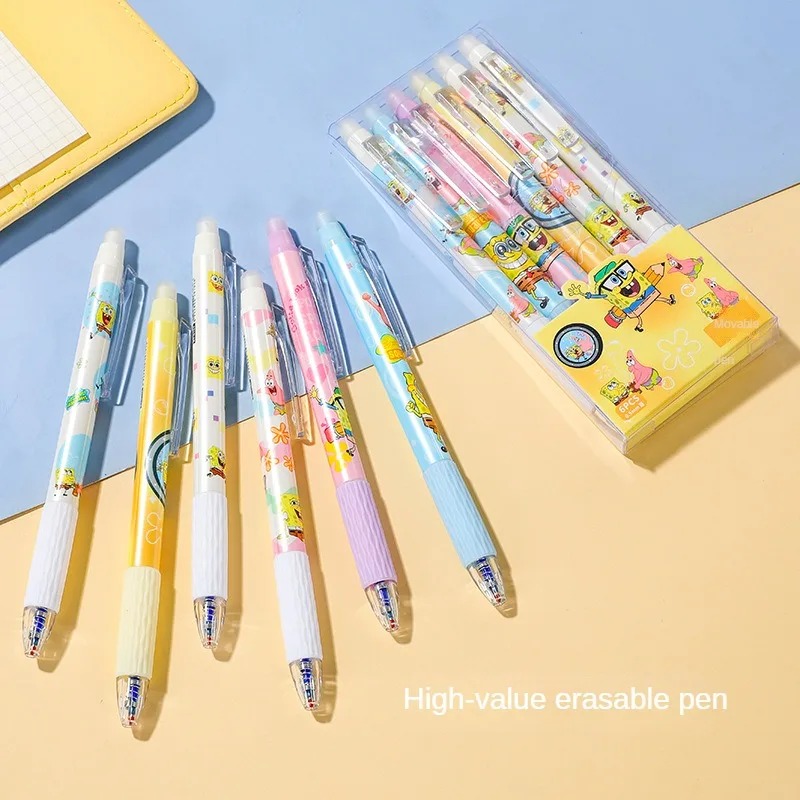 6Pcs/Set SpongeBob Kawaii Eras - огляд і ціна Calligraphy Pen Set