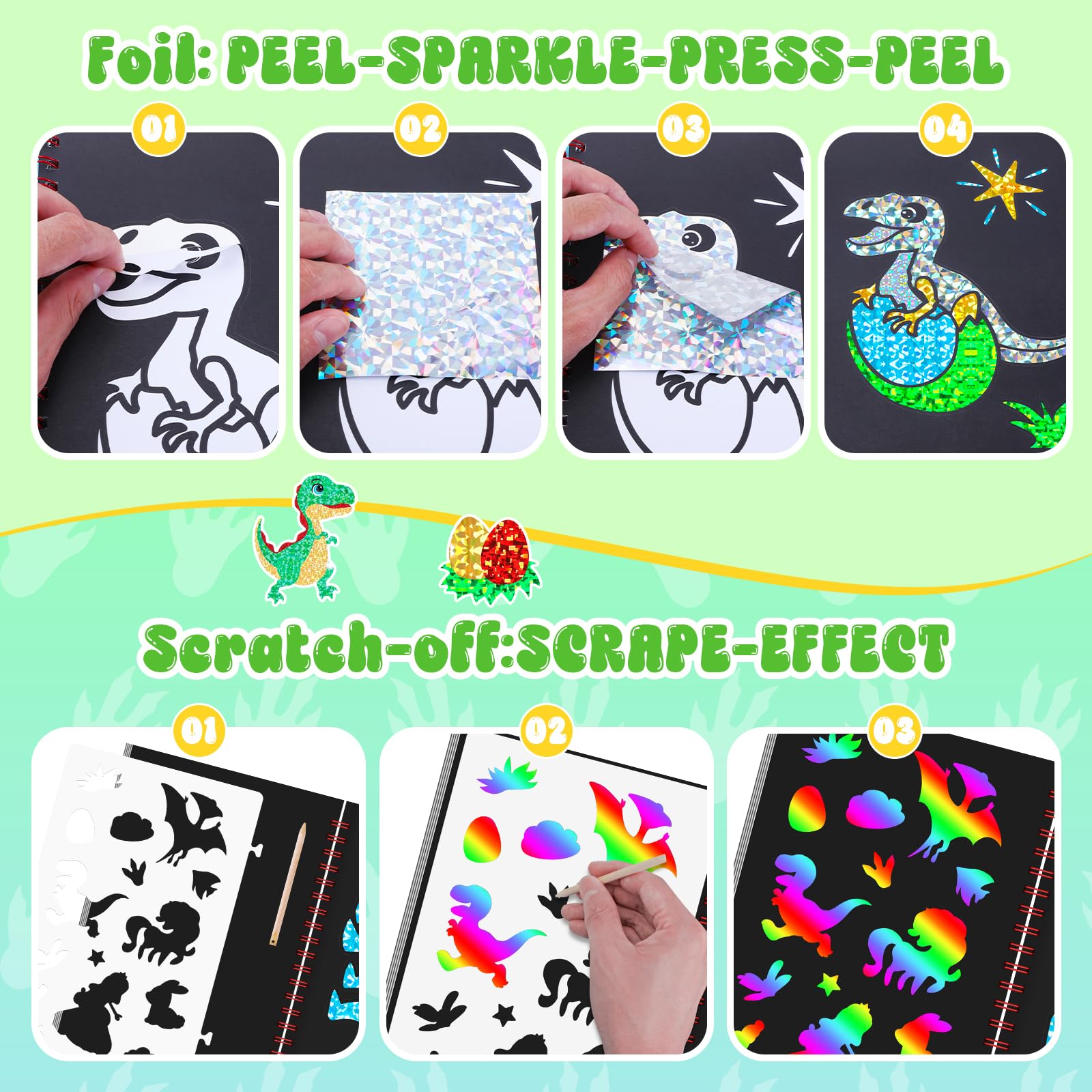 Dinosaur Scratch Art Book for  - огляд і ціна Art Craft Activities