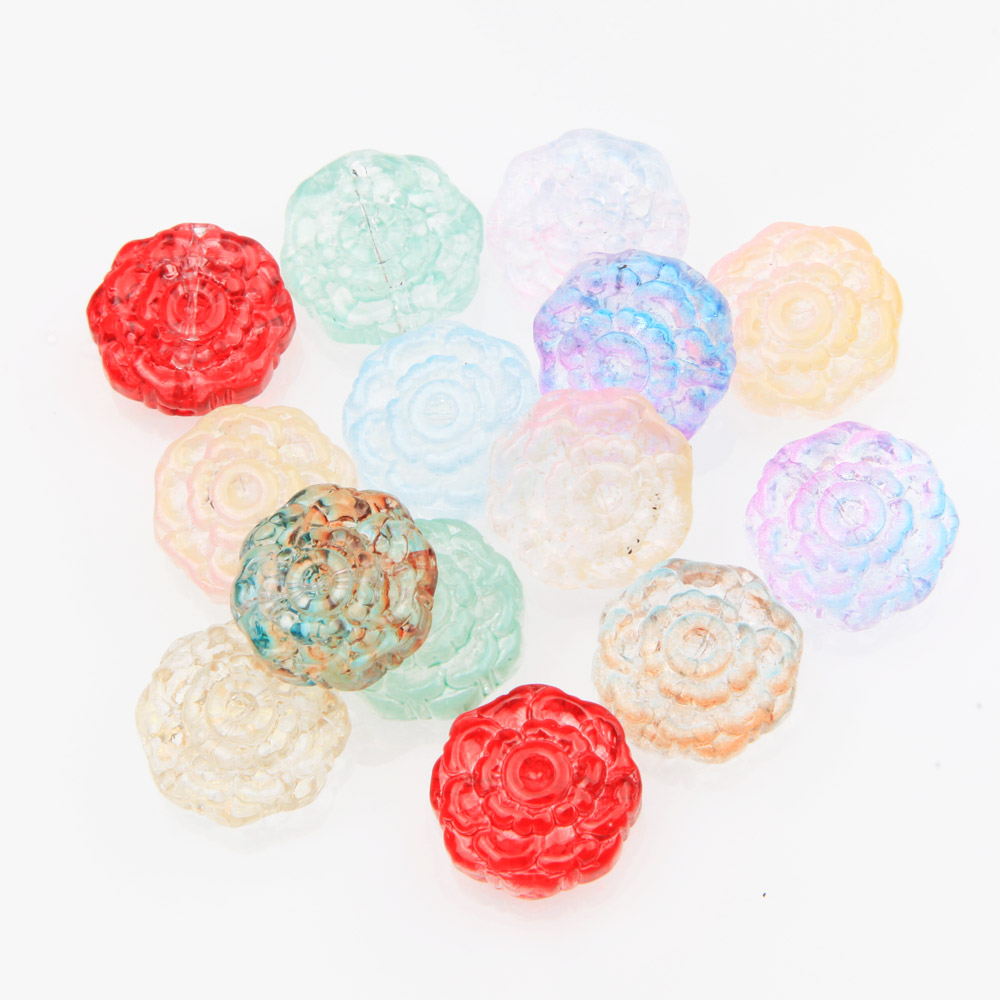 30pcs Glass Rose Flower Beads  - огляд і ціна Art Craft Flower Making