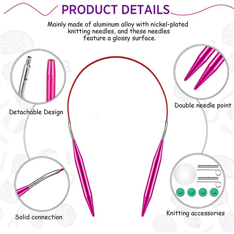 A27F-52 Pieces Aluminum Interc - огляд і ціна Knitting Needle Circular