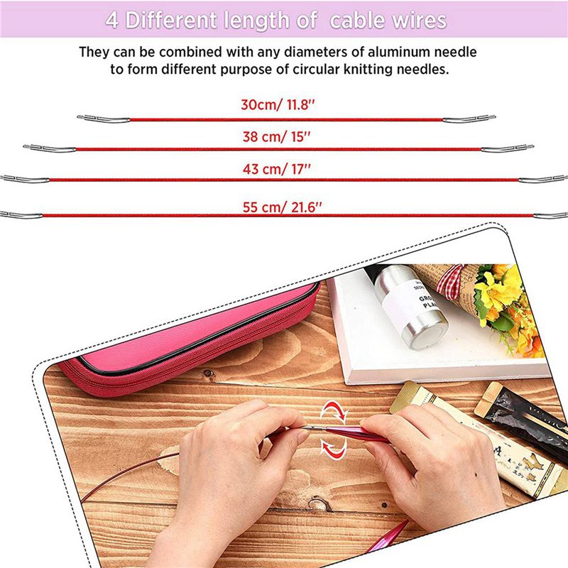 A27F-52 Pieces Aluminum Interc - огляд і ціна Knitting Needle Circular