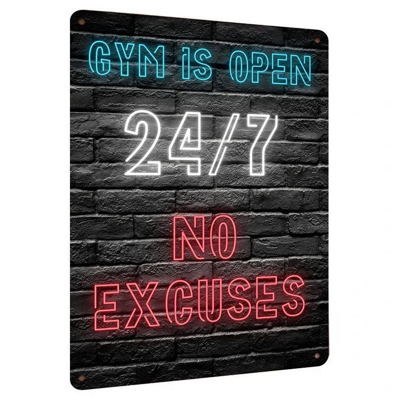 Gym 24 7 Open Neon Effect Meta - огляд і ціна Art Craft Quotes