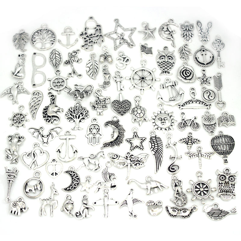 50Pcs/Lot Tibetan Silver Mixed - огляд і ціна Art Craft Flower Making
