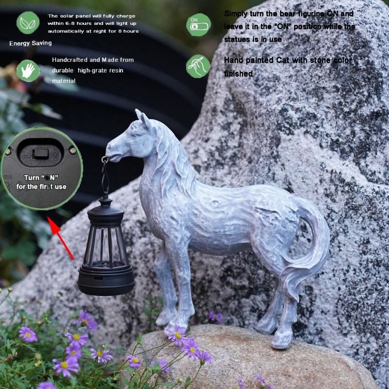 Resin Statue Solar Light Horse - огляд і ціна Art Craft Horse