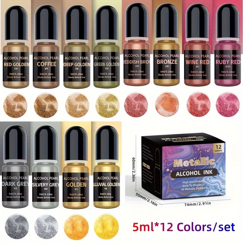 12Metallic color3DRendering Se - огляд і ціна Alcohol Ink Set