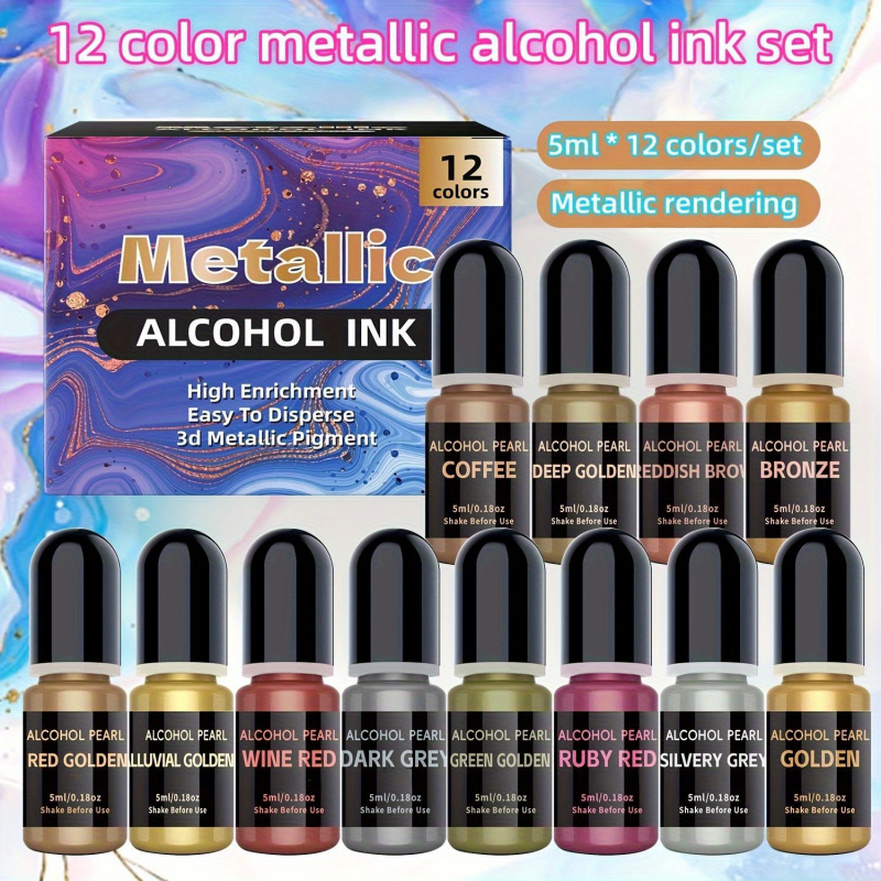 12Metallic color3DRendering Se - огляд і ціна Alcohol Ink Set
