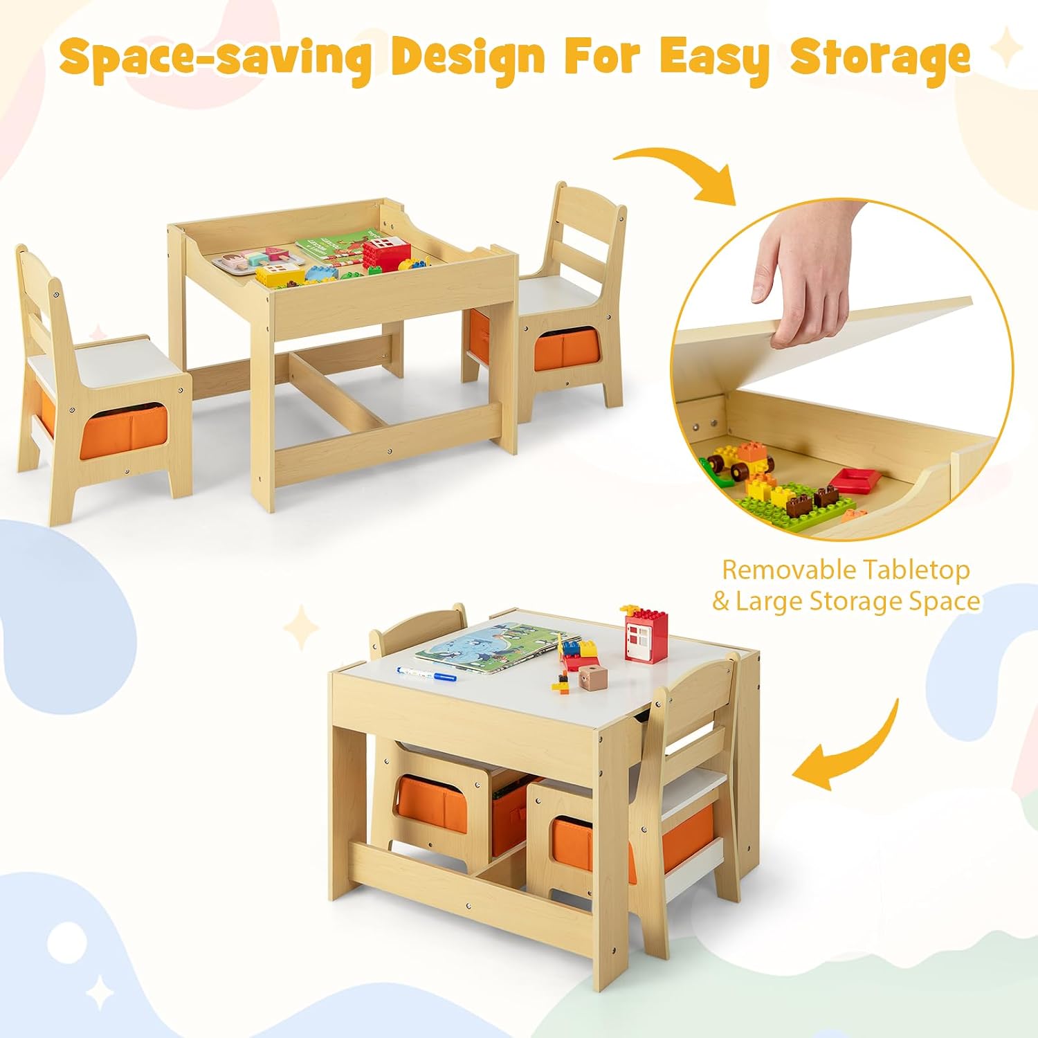 Kids Table and Chair Set, 3 in - огляд і ціна Art Craft Toddlers