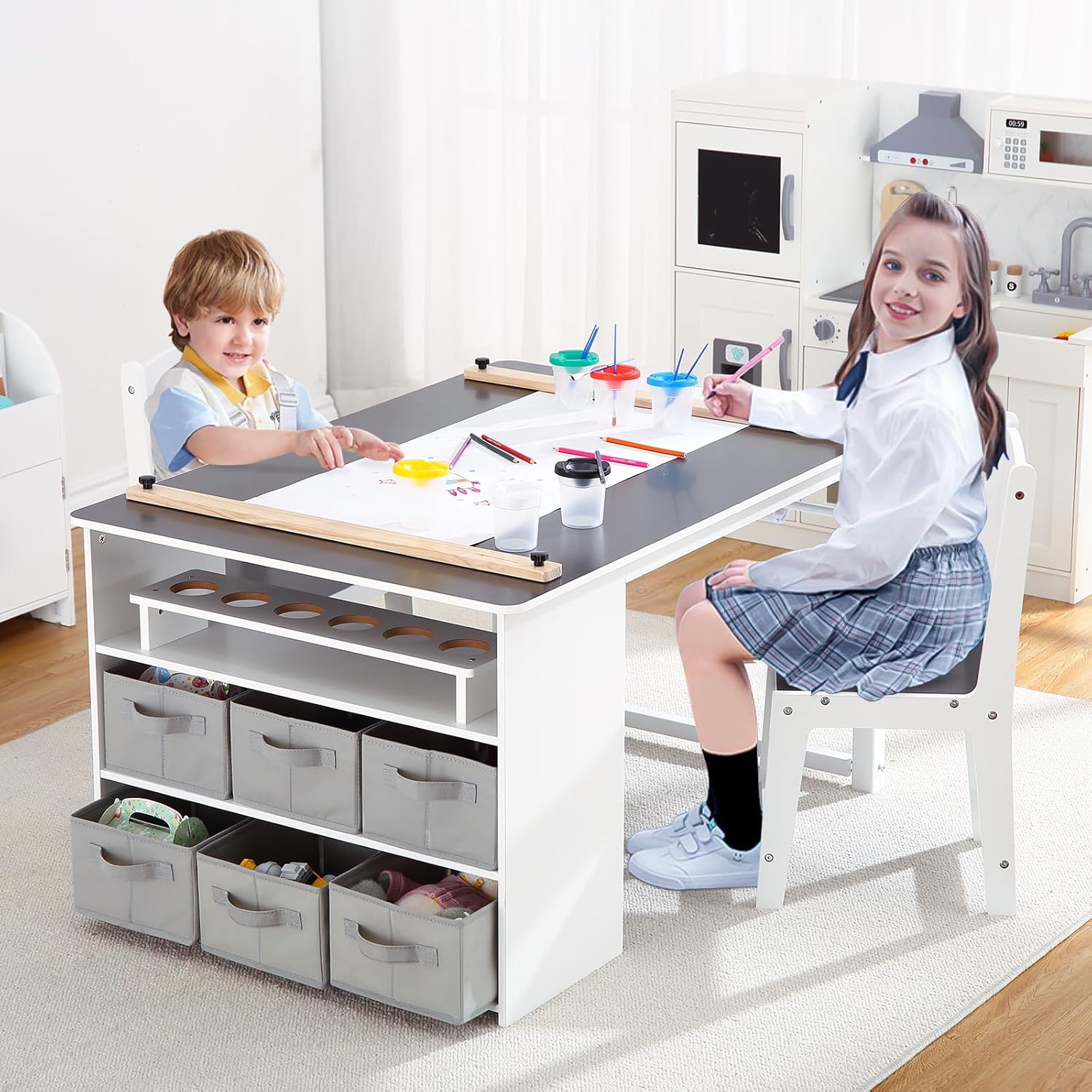 4 In 1 Kids Art Table and Chai - огляд і ціна Art Craft Toddlers