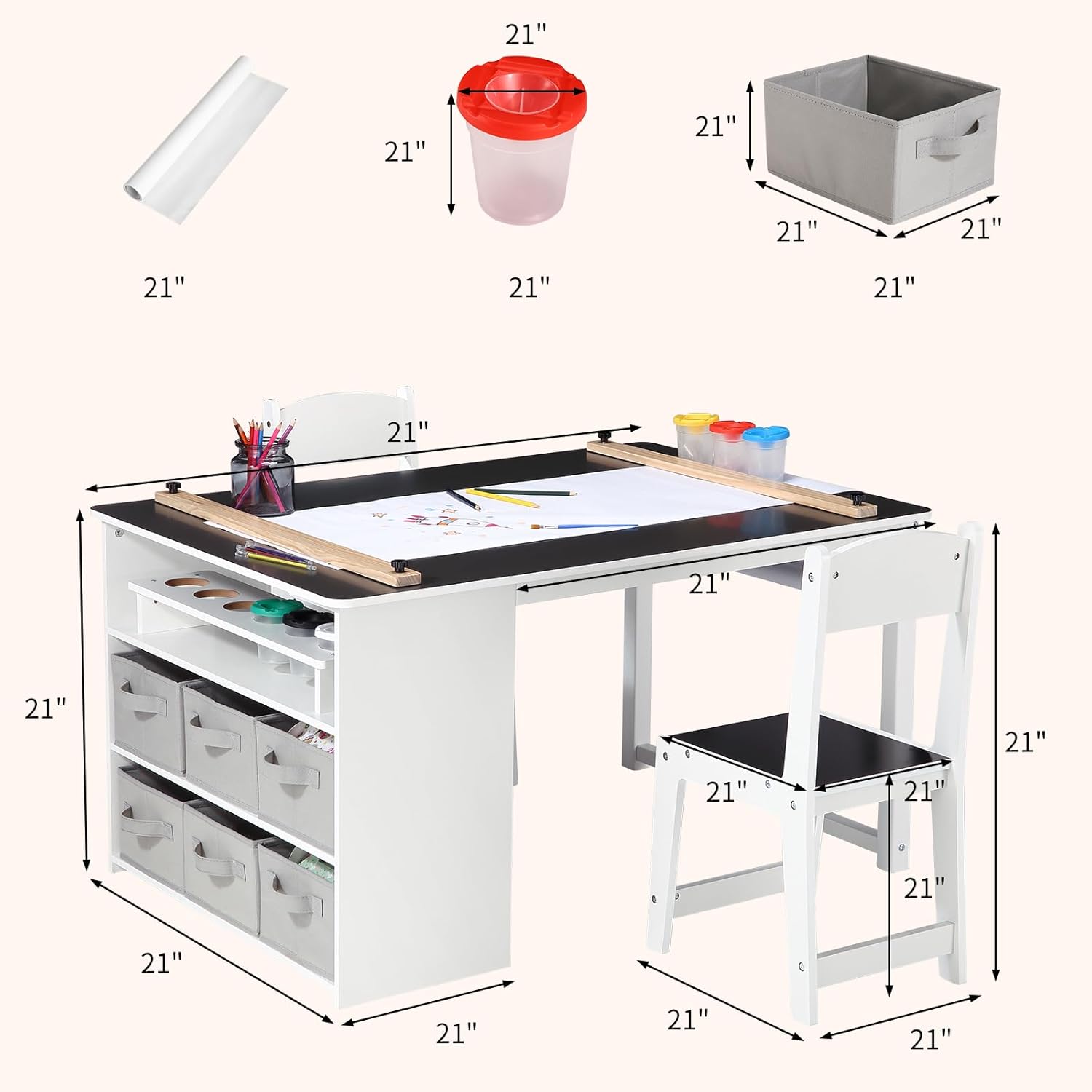 4 In 1 Kids Art Table and Chai - огляд і ціна Art Craft Toddlers