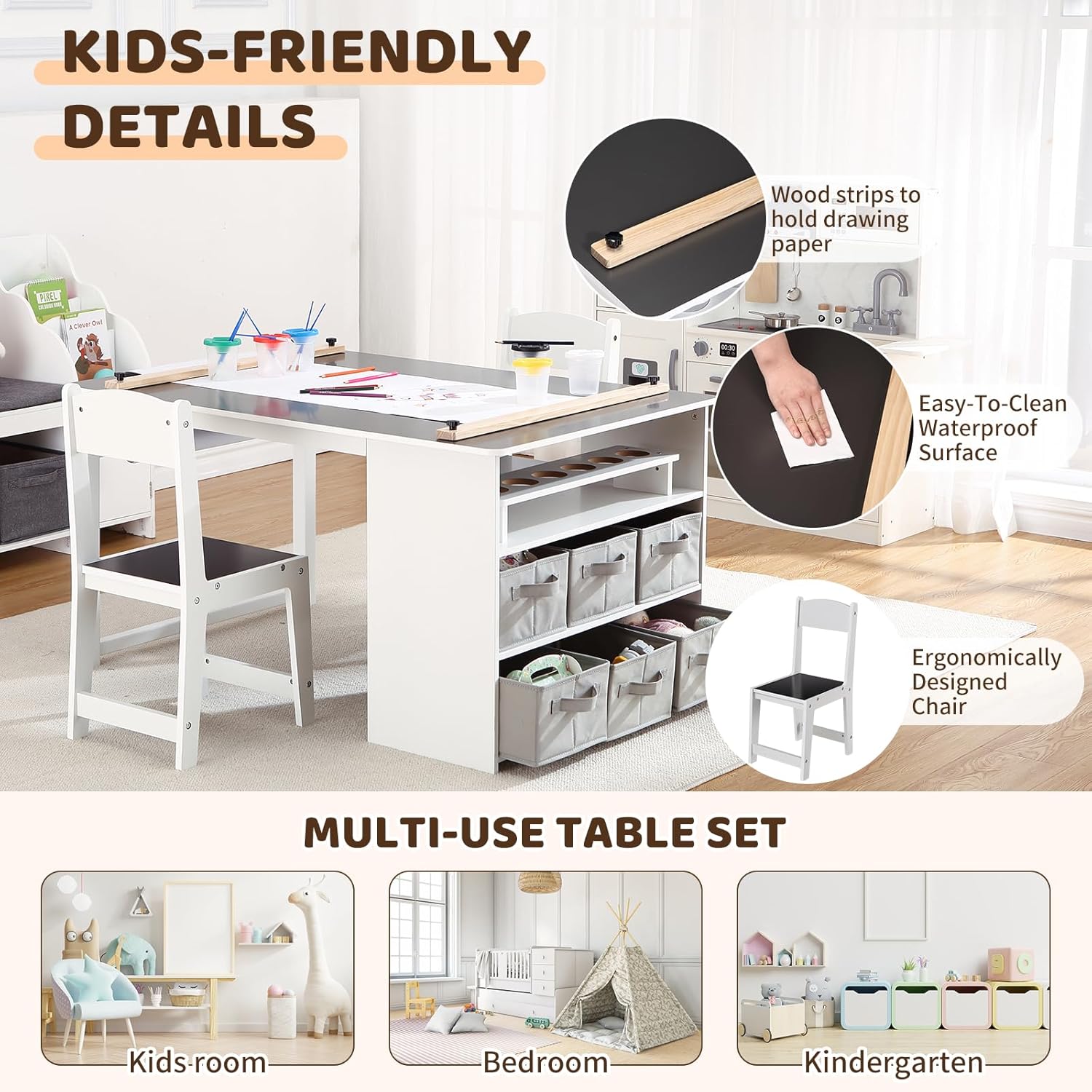 4 In 1 Kids Art Table and Chai - огляд і ціна Art Craft Toddlers