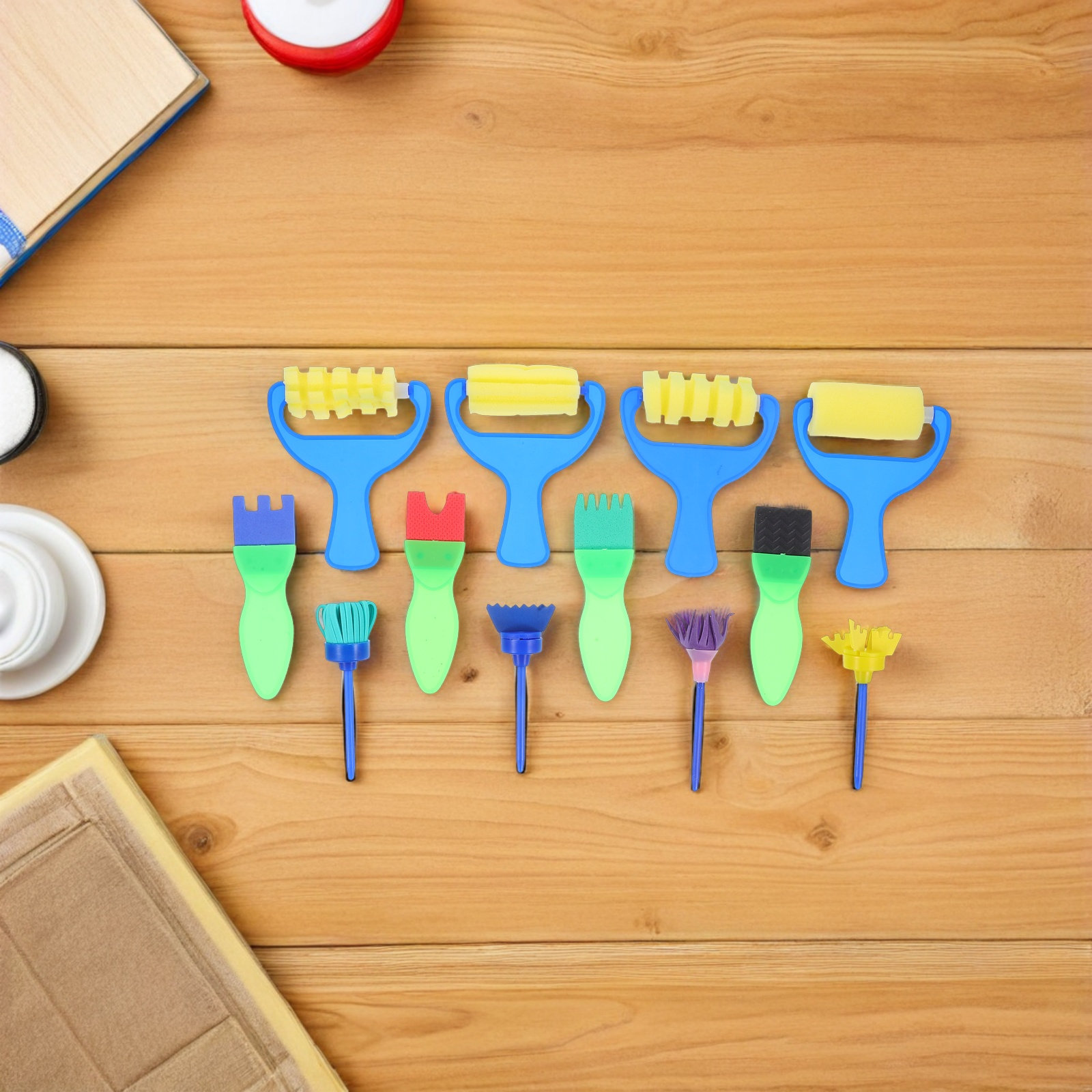 12Pcs Sponge Painting Brushes  - огляд і ціна Art Craft Toddlers