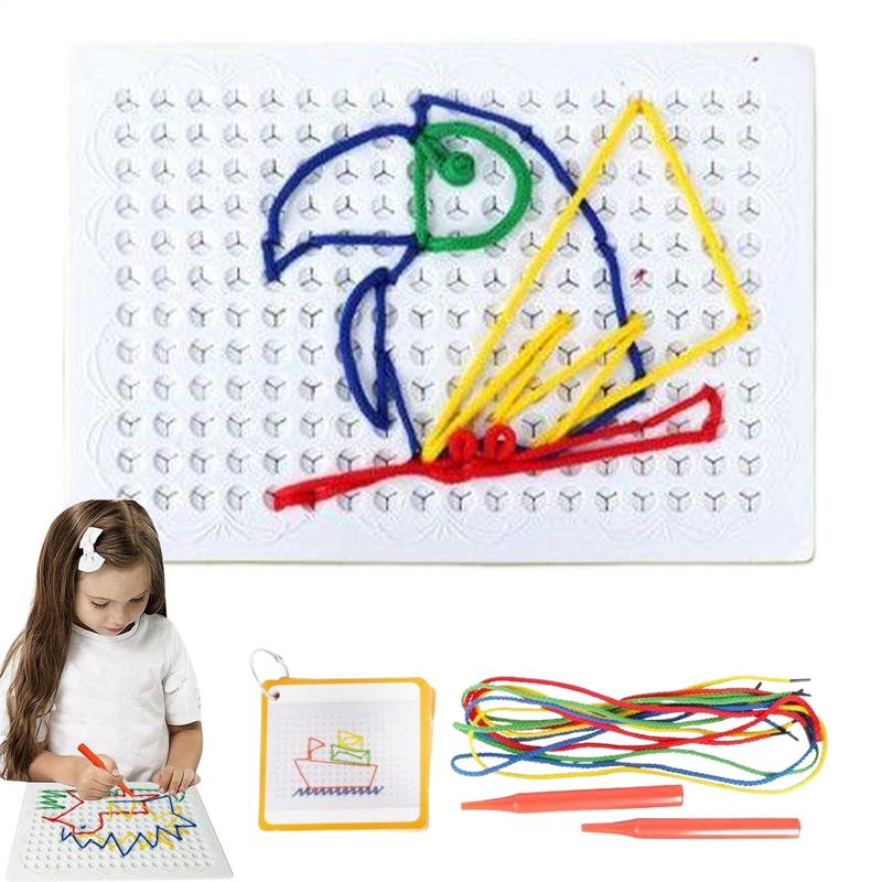 Thread Board For Kids Colorful - огляд і ціна Art Craft Toddlers