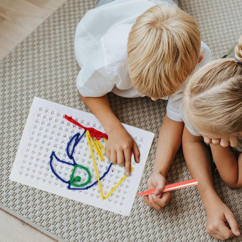 Thread Board For Kids Colorful - огляд і ціна Art Craft Toddlers