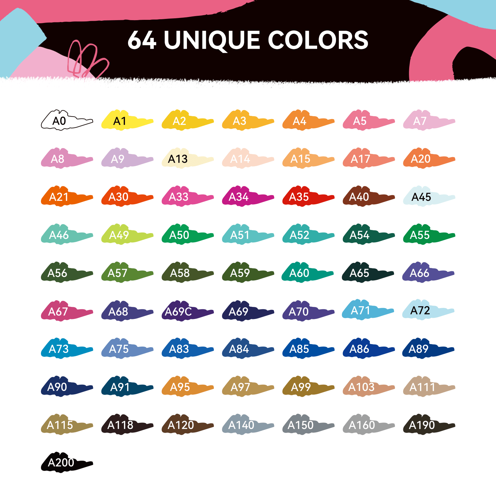 Arrtx 64 Colors Acrylic Paint  - огляд і ціна Copic Marker Classic