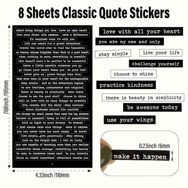 406pcs Inspirational Quote Sti - огляд і ціна Art Craft Quotes