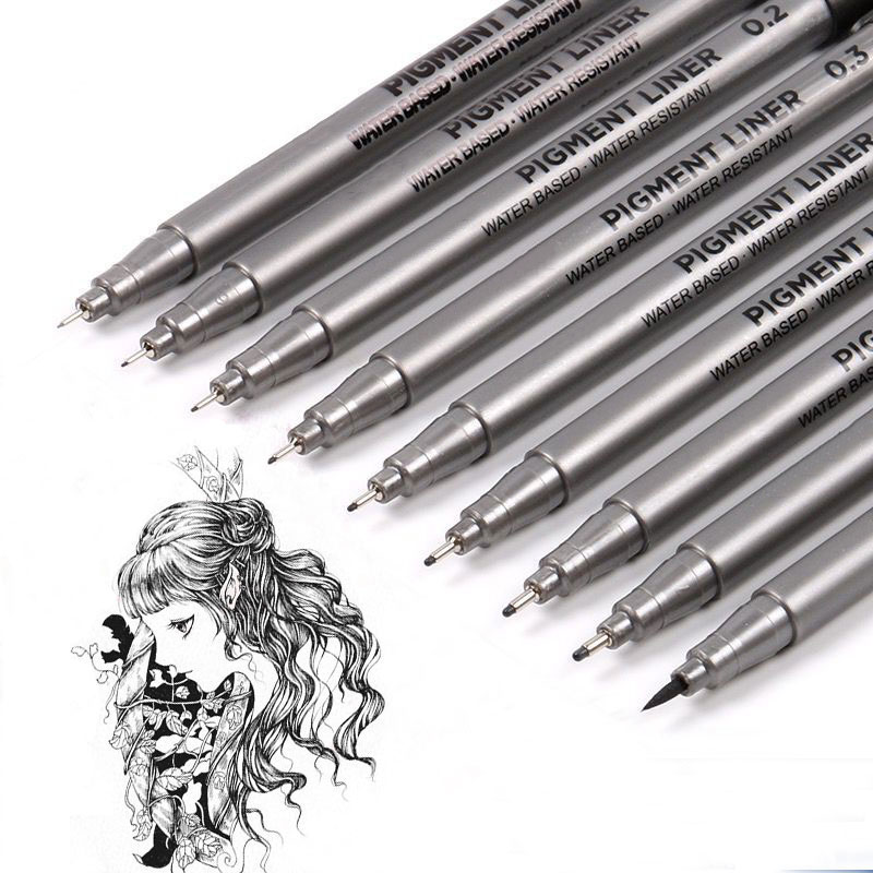9Pcs/set Pigment Liner Micron  - огляд і ціна Calligraphy Pen Set