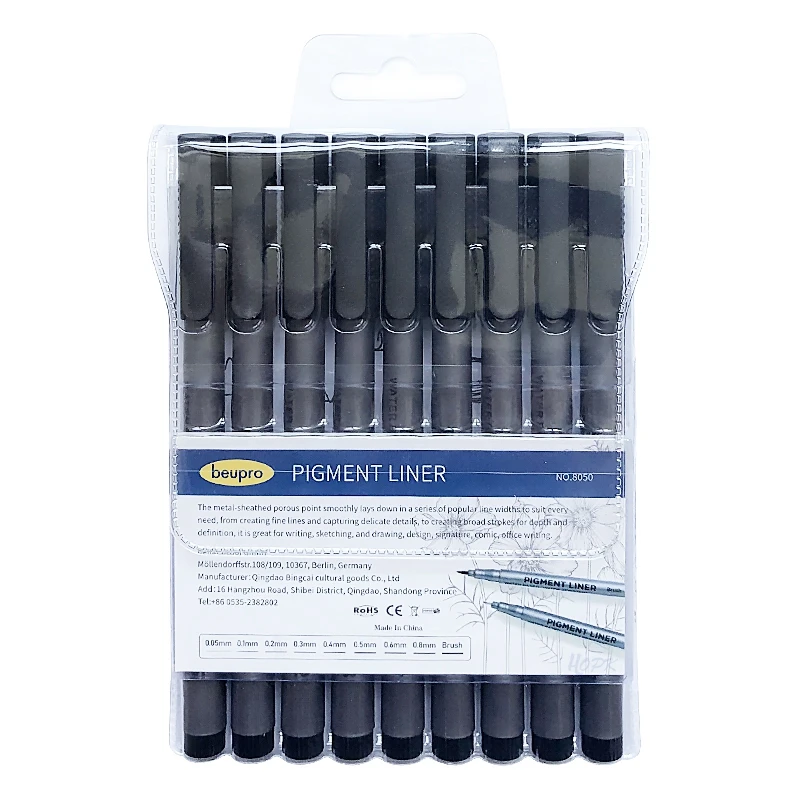 9Pcs/set Pigment Liner Micron  - огляд і ціна Calligraphy Pen Set
