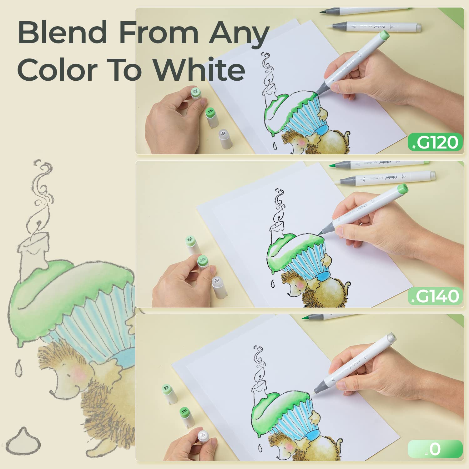 Ohuhu Honolulu Colorless Blend - огляд і ціна Alcohol Ink Set