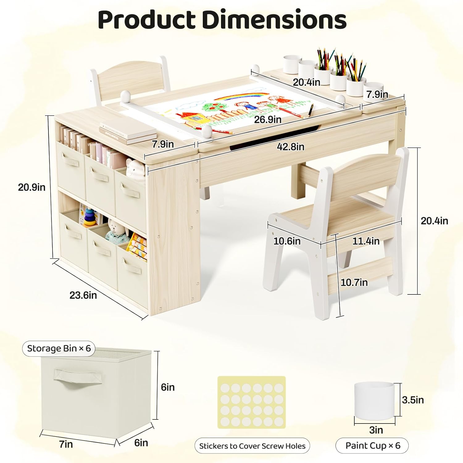 3 in 1 Kids Art Table and Chai - огляд і ціна Art Craft Toddlers