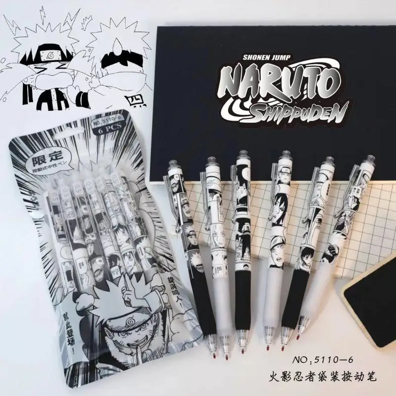 Naruto 6Pcs/set Gel Pen Anime  - огляд і ціна Calligraphy Pen Set