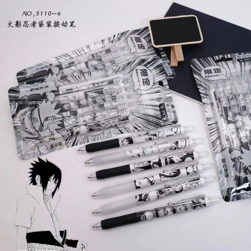 Naruto 6Pcs/set Gel Pen Anime  - огляд і ціна Calligraphy Pen Set