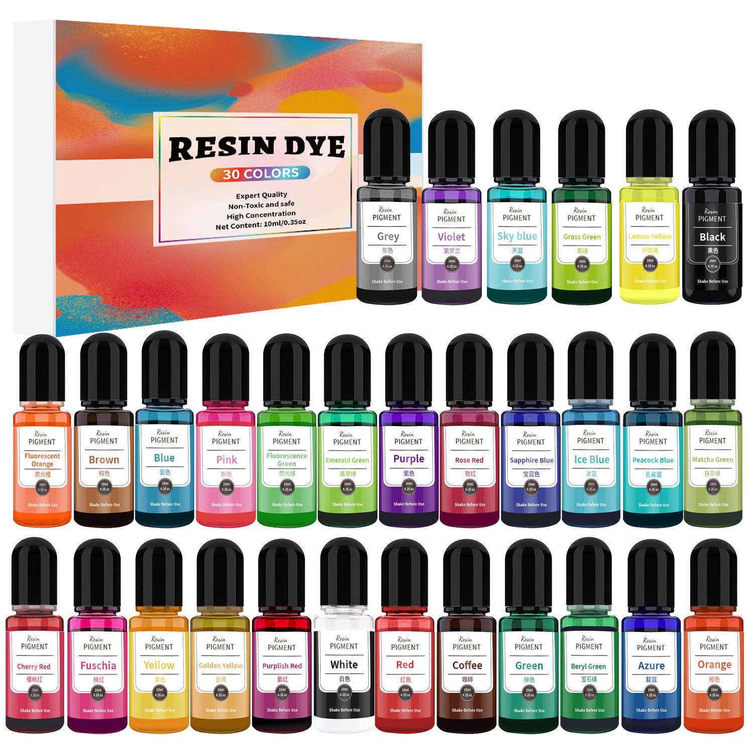 24/30 Colors Set 10ml Epoxy Re - огляд і ціна Alcohol Ink Set
