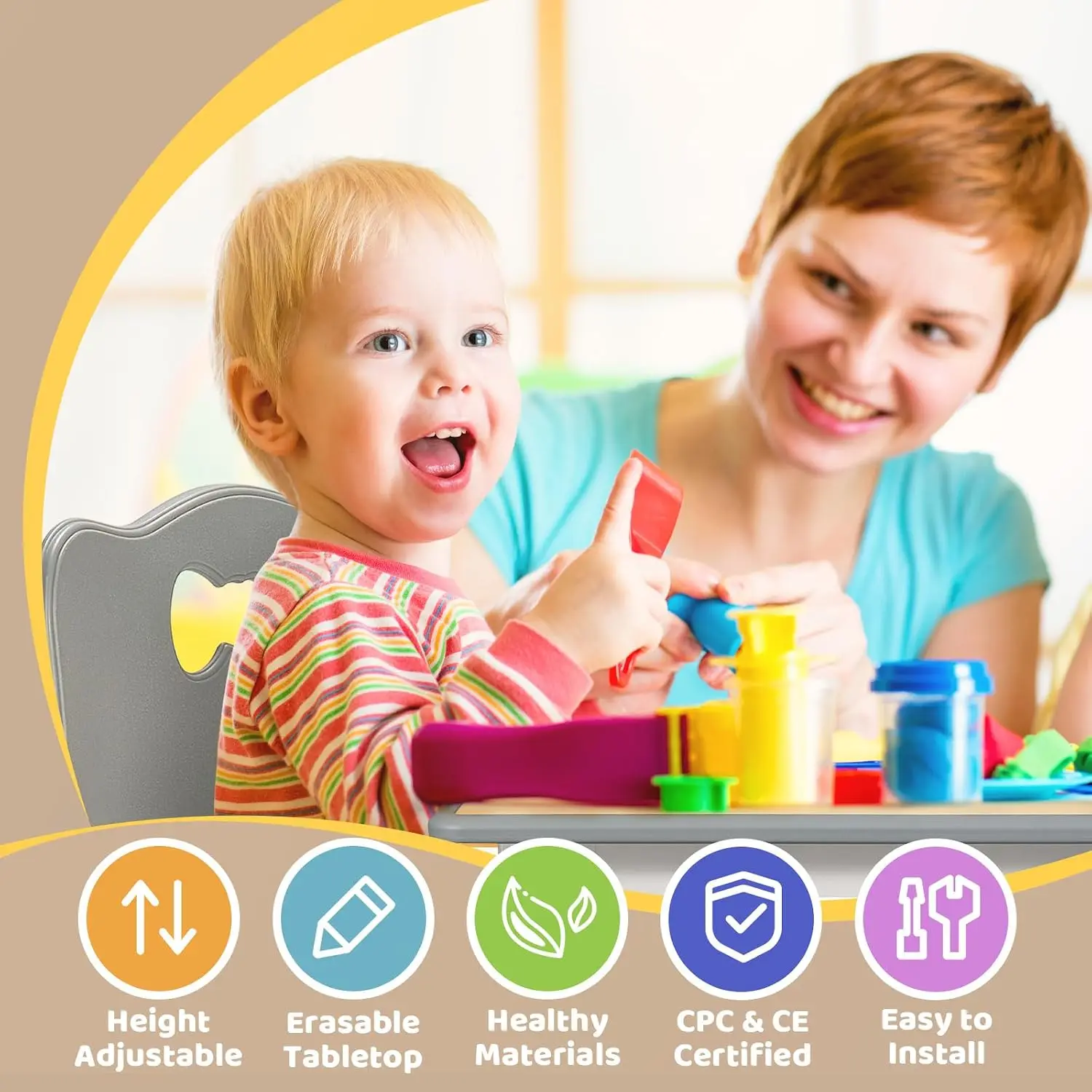 Kids Table and 4 Chairs Set fo - огляд і ціна Art Craft Toddlers