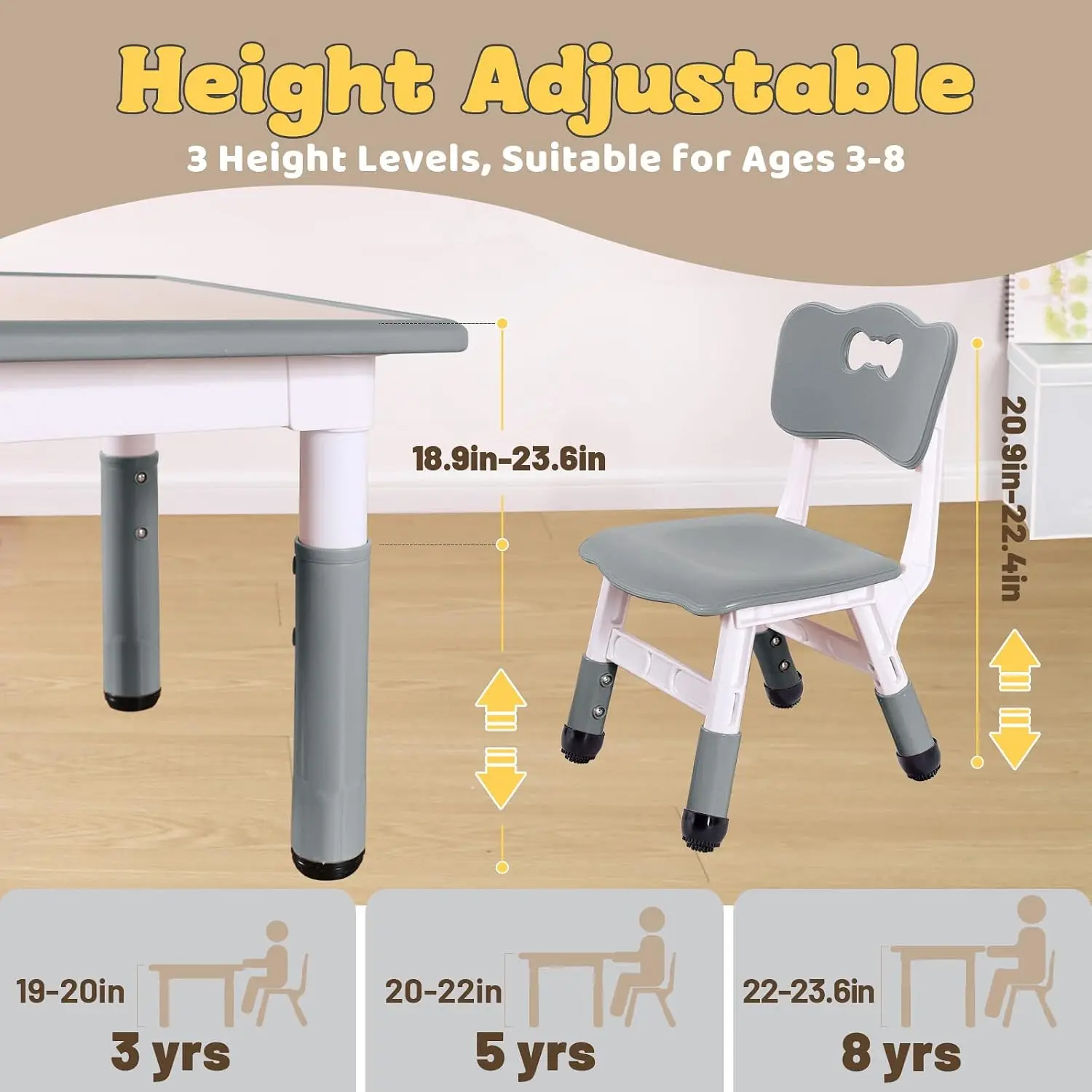 Kids Table and 4 Chairs Set fo - огляд і ціна Art Craft Toddlers
