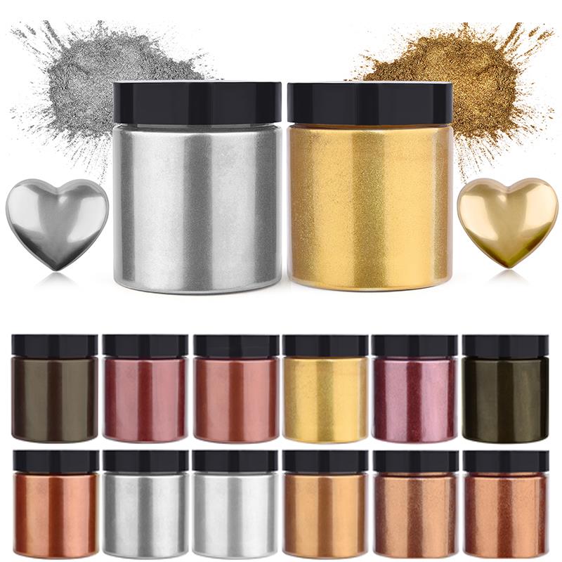 50g Shimmer Metallic Gold Silv - огляд і ціна Resin Pigment Powder