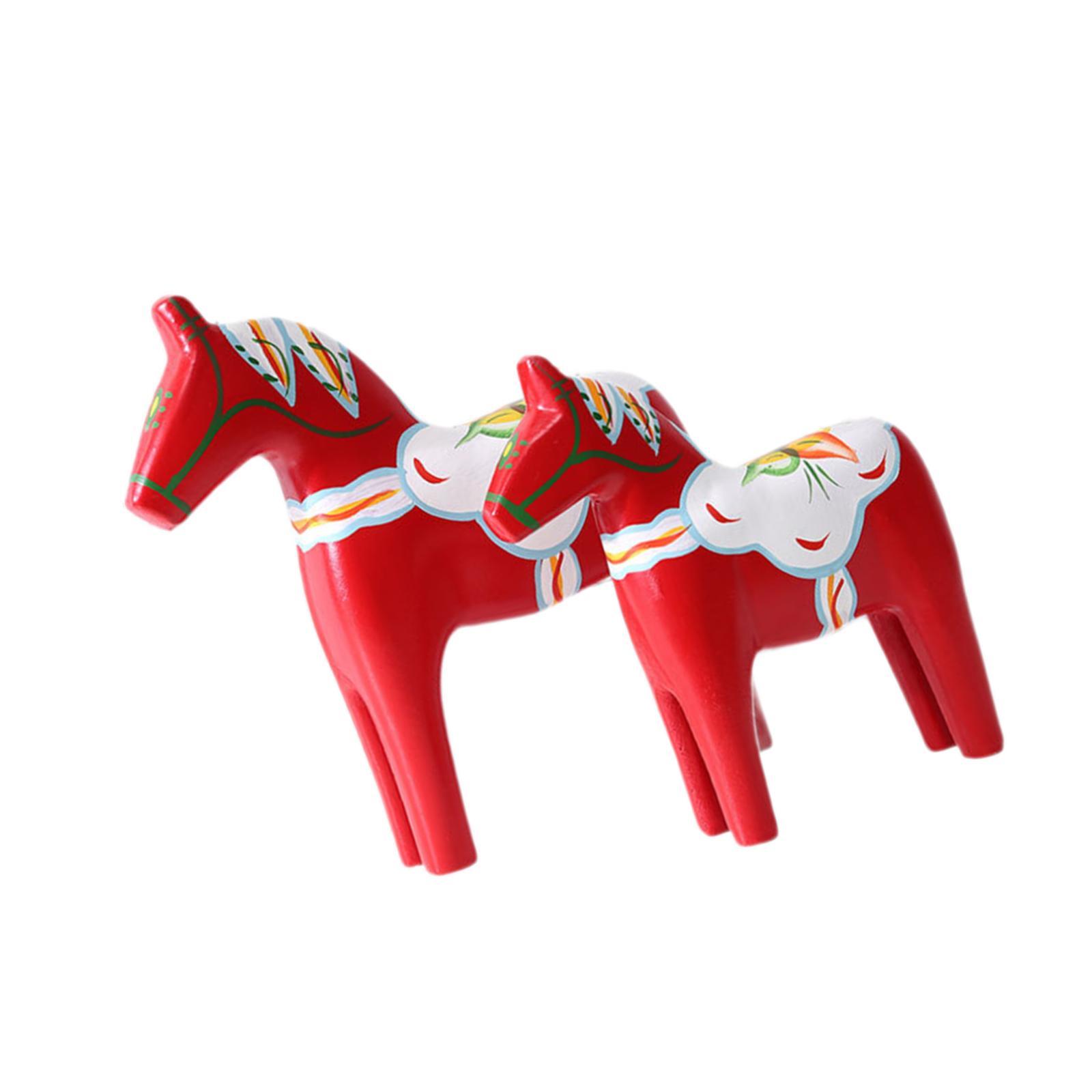2Pcs Dala Horse Figurine Red C - огляд і ціна Art Craft Horse