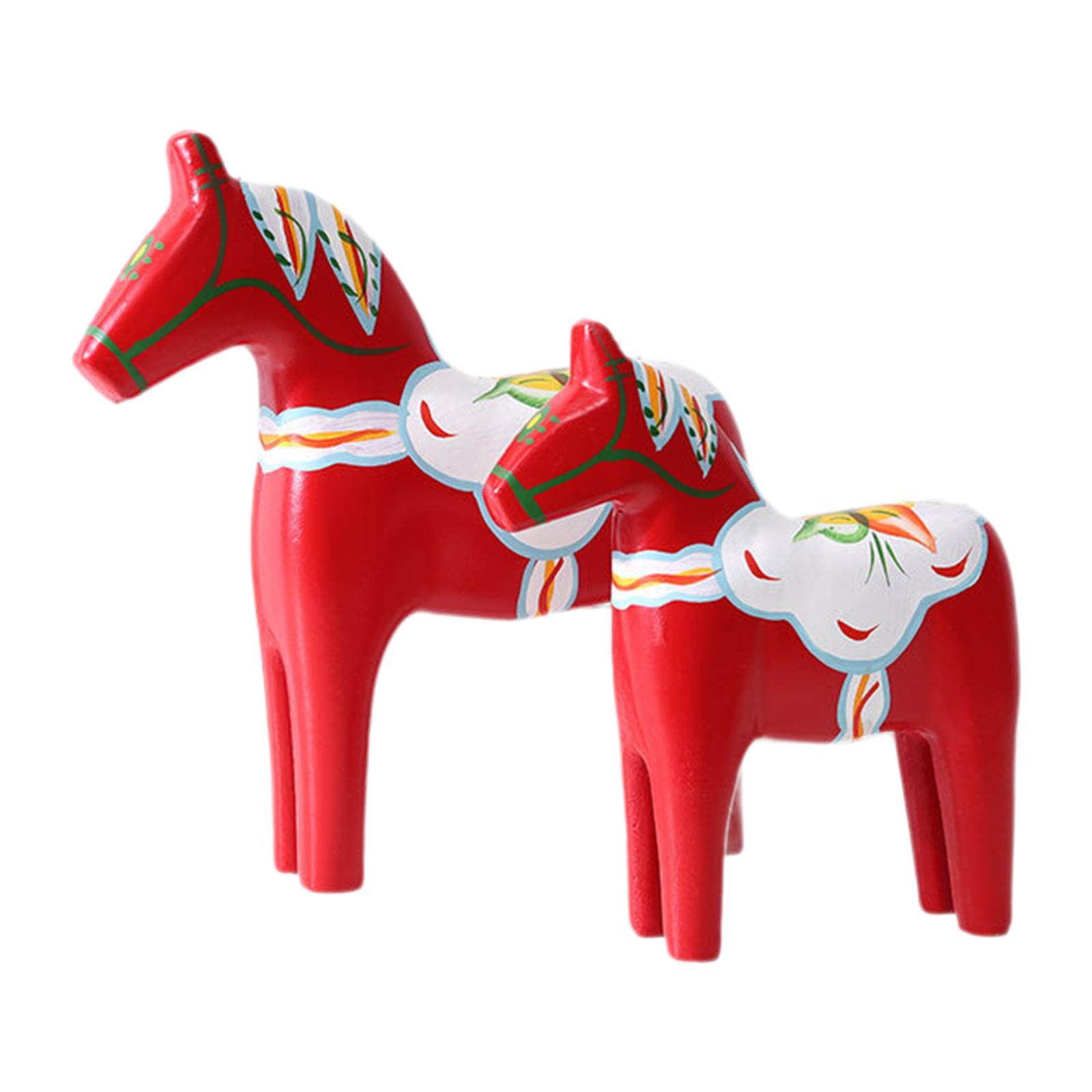 2Pcs Dala Horse Figurine Red C - огляд і ціна Art Craft Horse