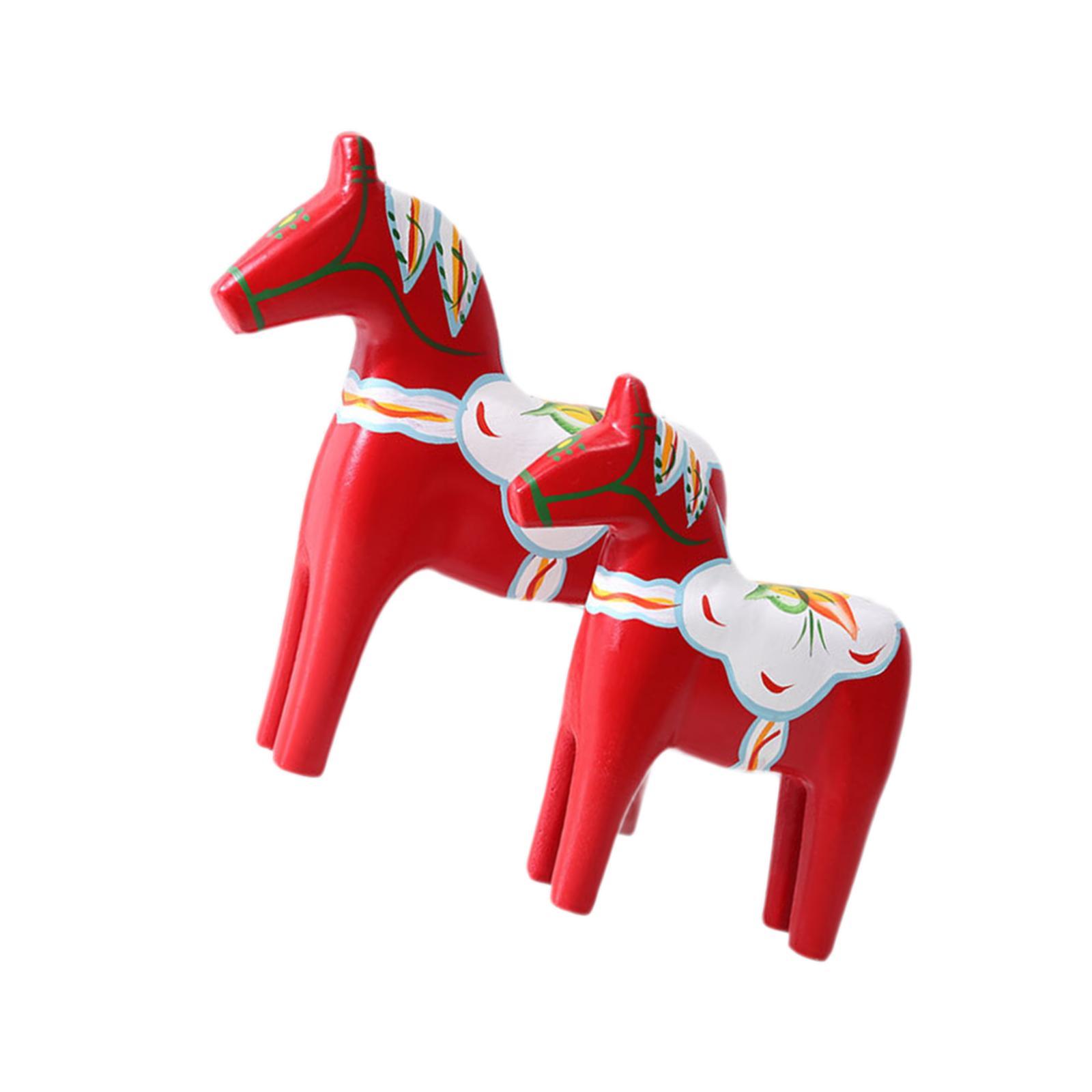 2Pcs Dala Horse Figurine Red C - огляд і ціна Art Craft Horse