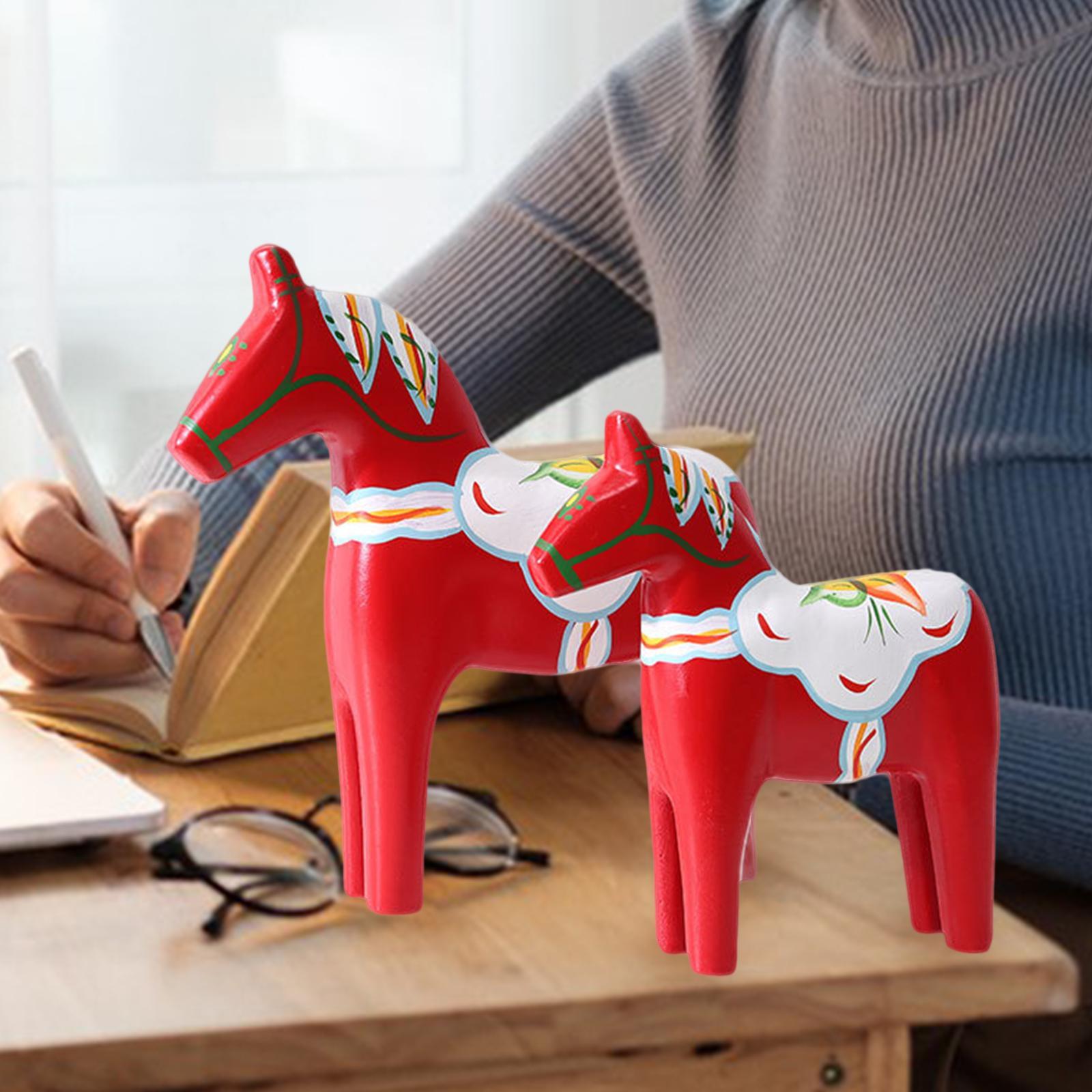2Pcs Dala Horse Figurine Red C - огляд і ціна Art Craft Horse